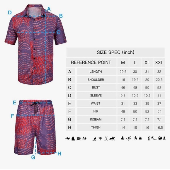 NWT Tanderin Men's Hawaiian Short Set XL - Picture 4 of 10